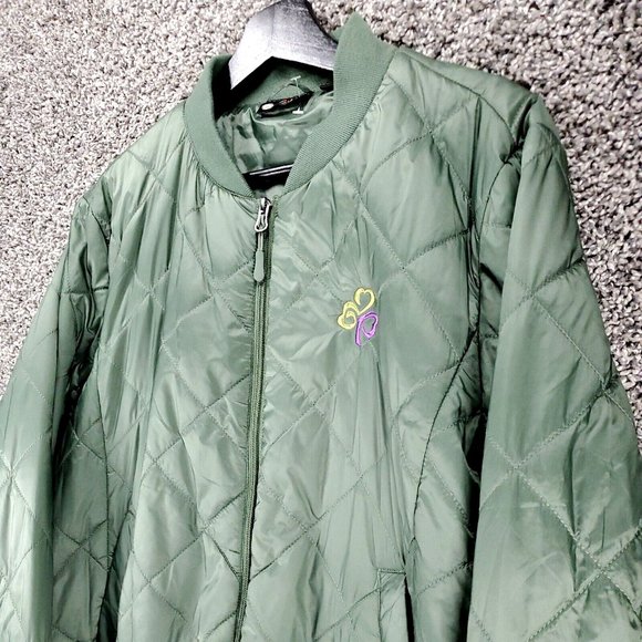 HeatLast Weatherproof Nylon Quilted Packable Bomber Jacket Olive Women's X Large - Picture 6 of 12